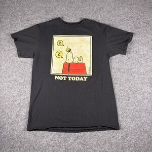Peanuts Snoopy Not Today Shirt Boys Black Good Graphic Medium